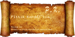 Pittik Kordélia névjegykártya